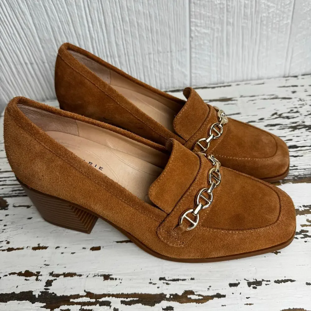Alex Marie Women's Farin Loafer Pump Shoes Brown Leather Suede Size 8.5 M Camel - Picture 2 of 11